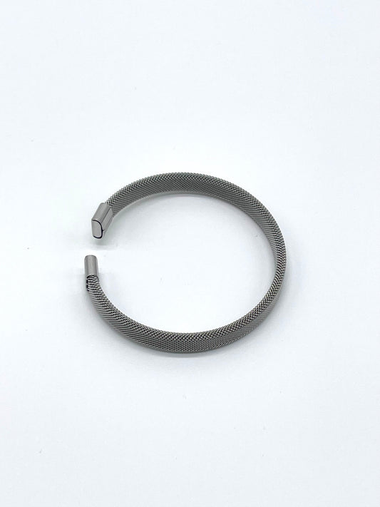 Jewelry | Bracelet Silver Small Flat Texture Cuff