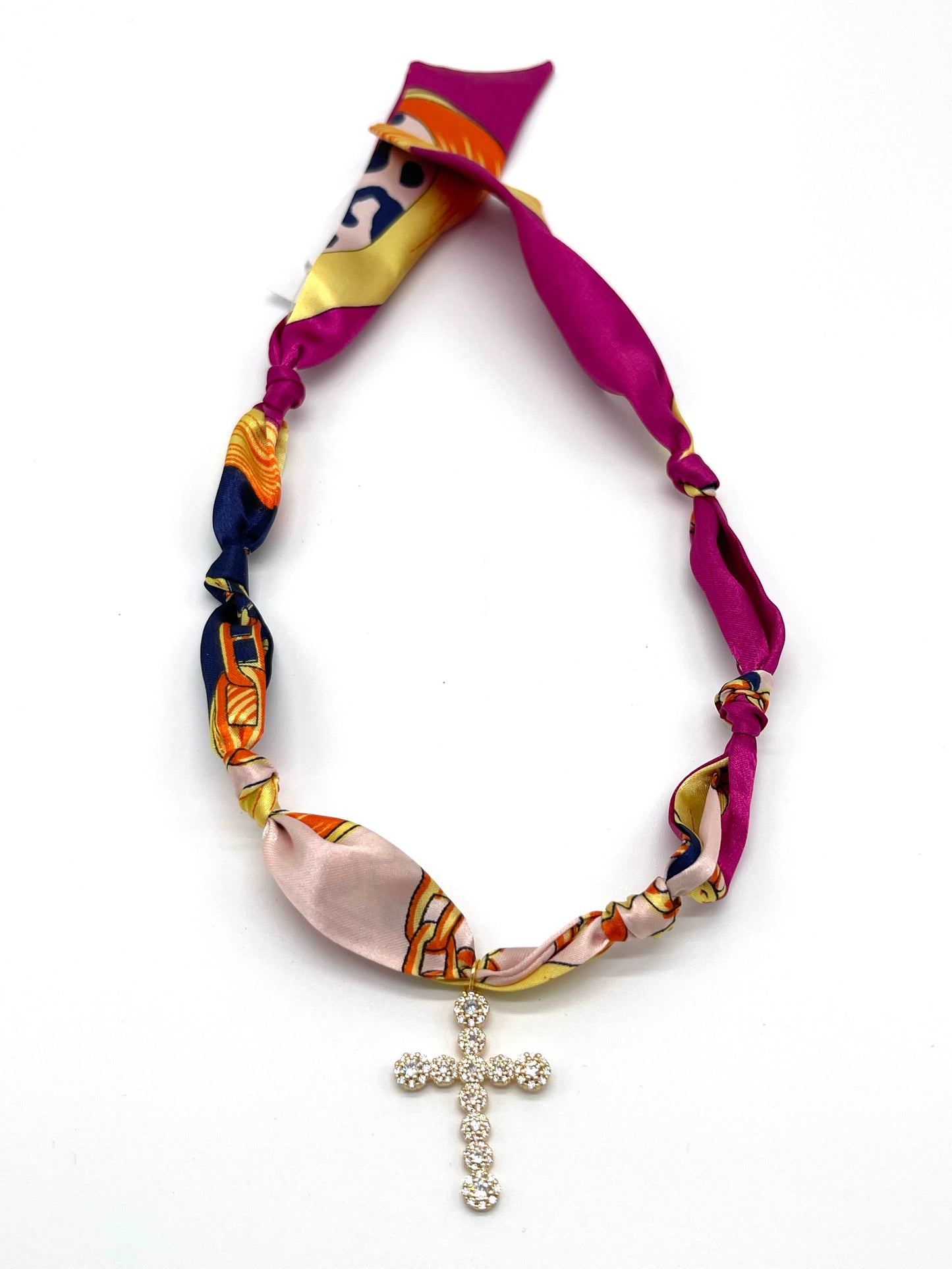 Jewelry | Necklace Scarf Bandana With Cross Charm