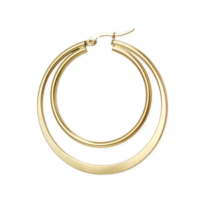 Jewelry | Earrings Gold Basic Double Round Hoop Earrings