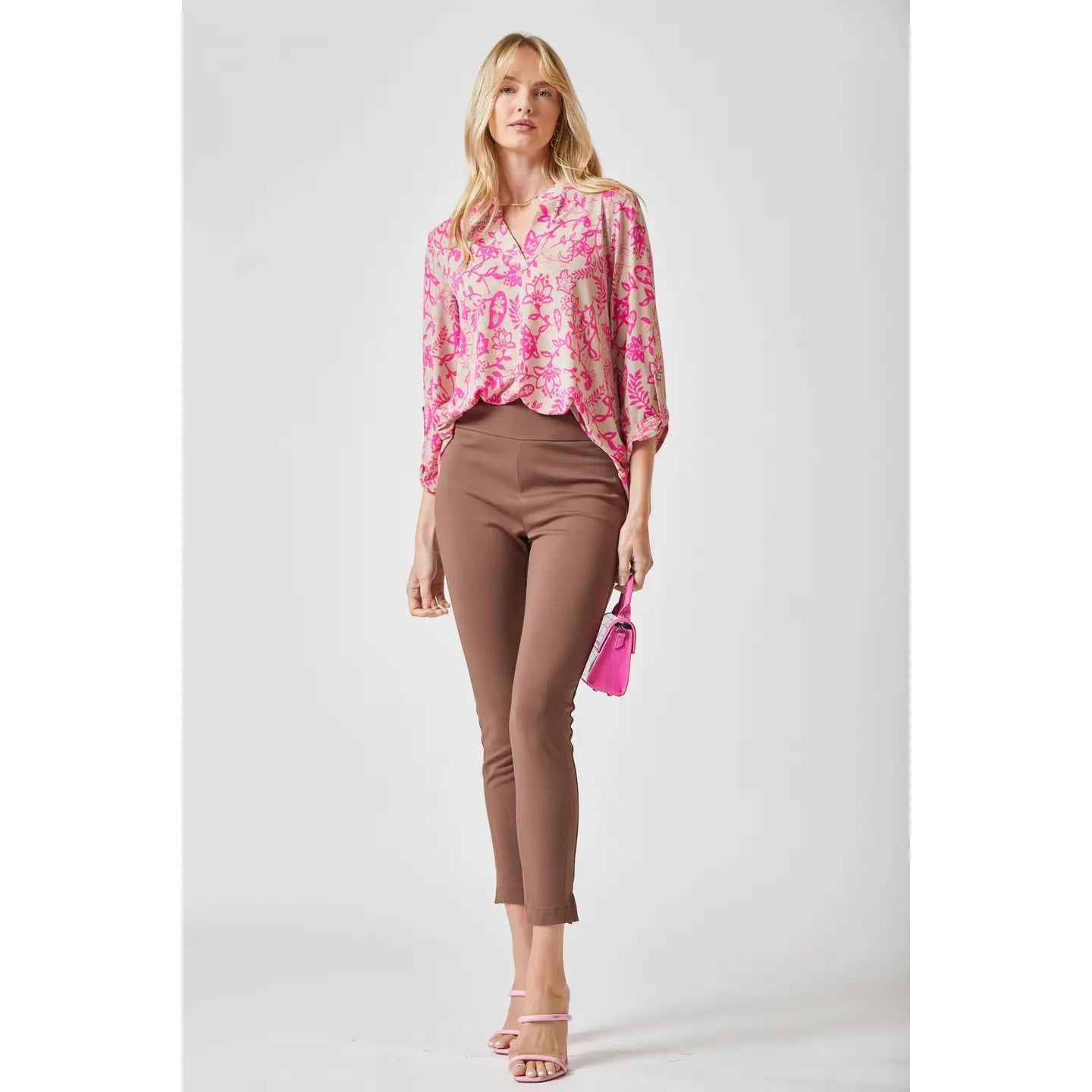 Dear Scarlett Blush 3/4 Sleeve Lizzy Top