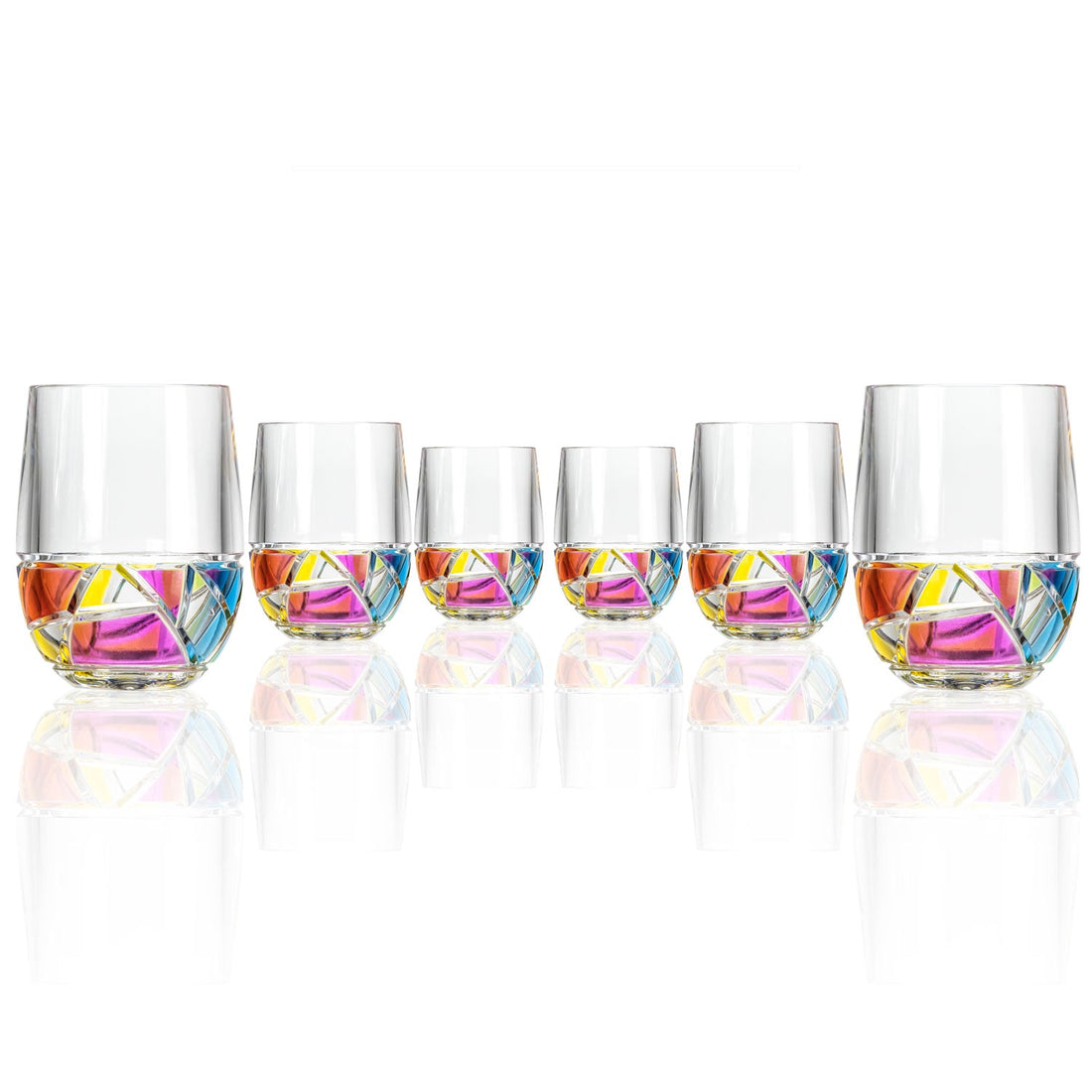 Tumblers | Mosaic Acrylic Tumbler 10 oz Rainbow Set Of 4