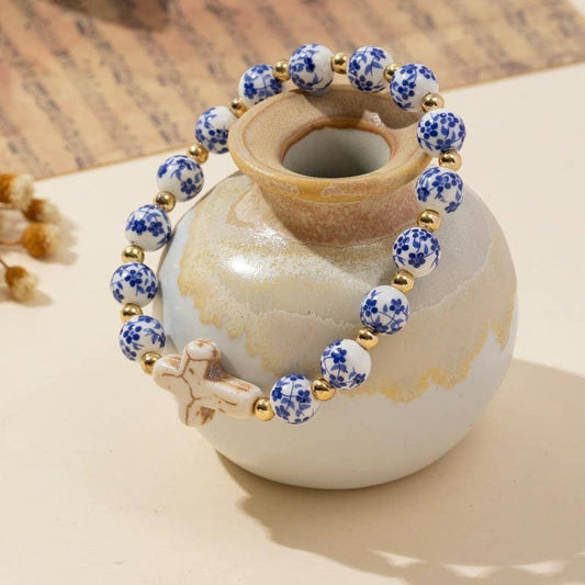 Ceramic Porcelain Cross Bracelet