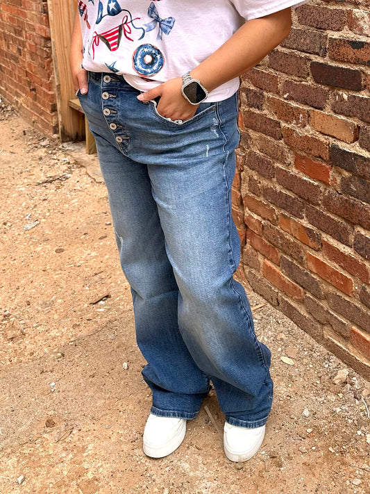 Bottoms | KanCan Jeans Celine Medium Ultra High Rise Comfort 90's Flare