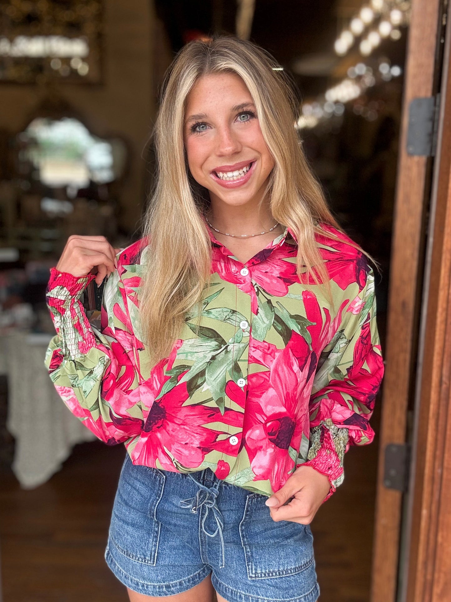 Blouse - Tropical Pink Floral