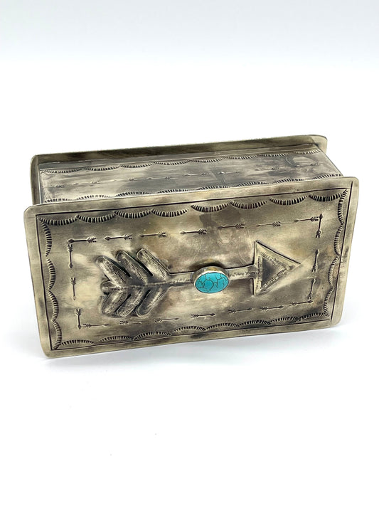 Jewelry Storage | Silver Box Arrow & Turquoise