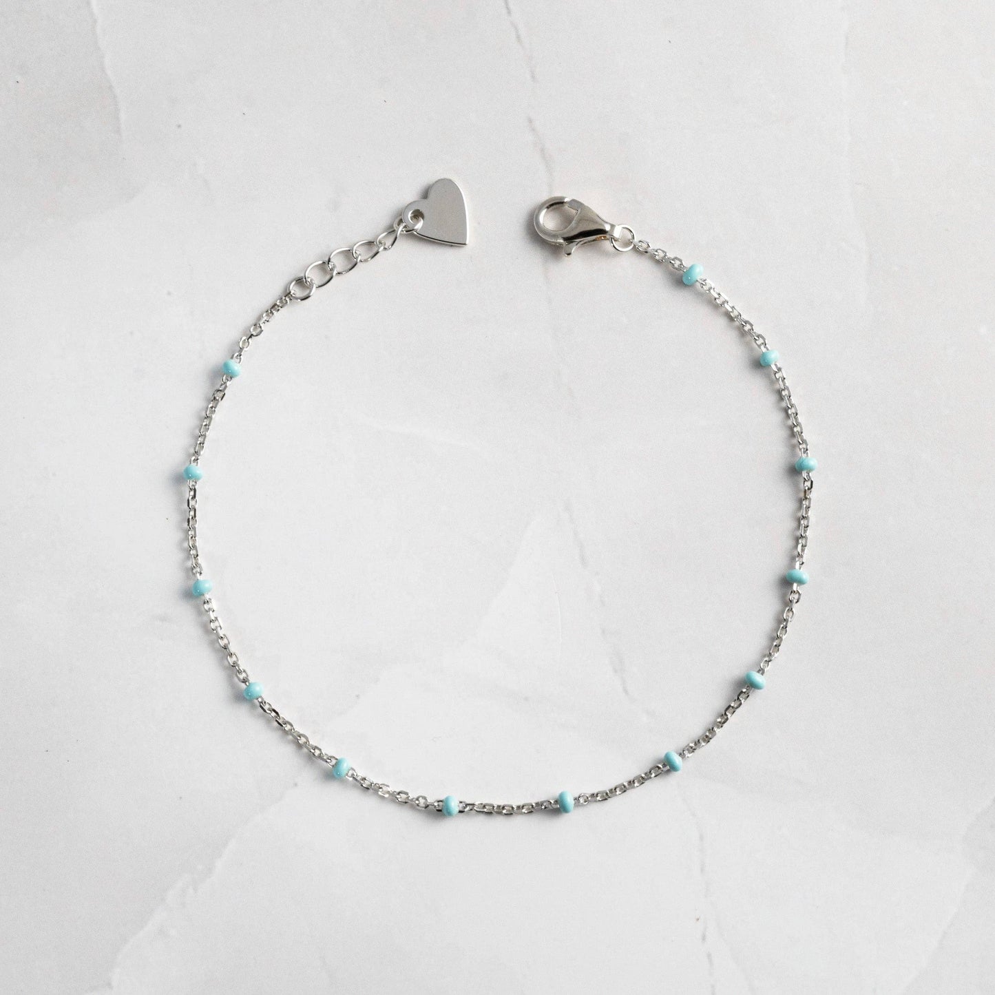 Bracelet | Turquoise Beaded Bracelet: 6.75" + .5" Ext / Gold