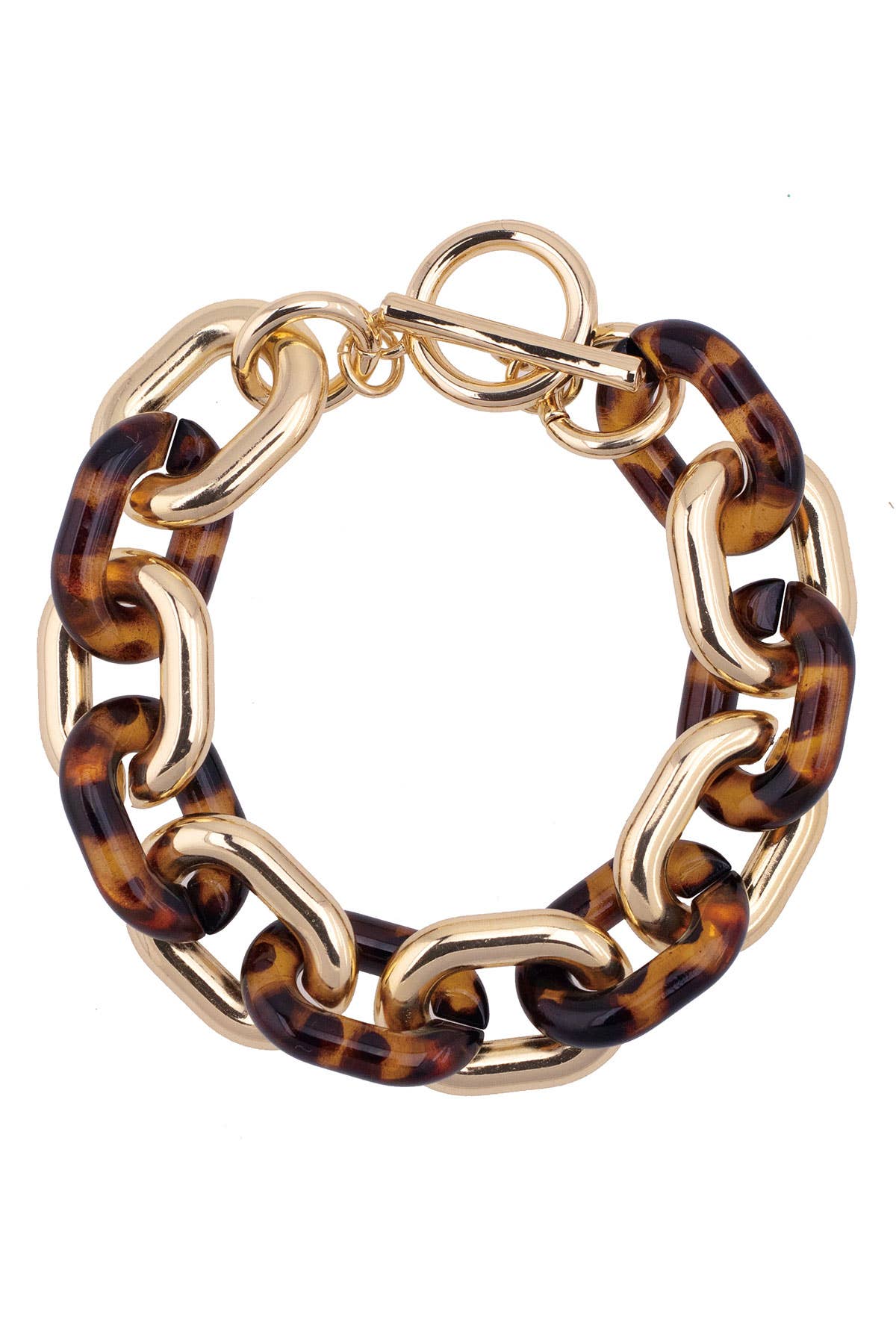 Jewelry | Bracelet Ava Resin Linked Toggle in Tortoise