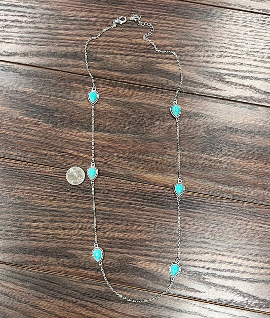 Necklace - Drop Turquoise