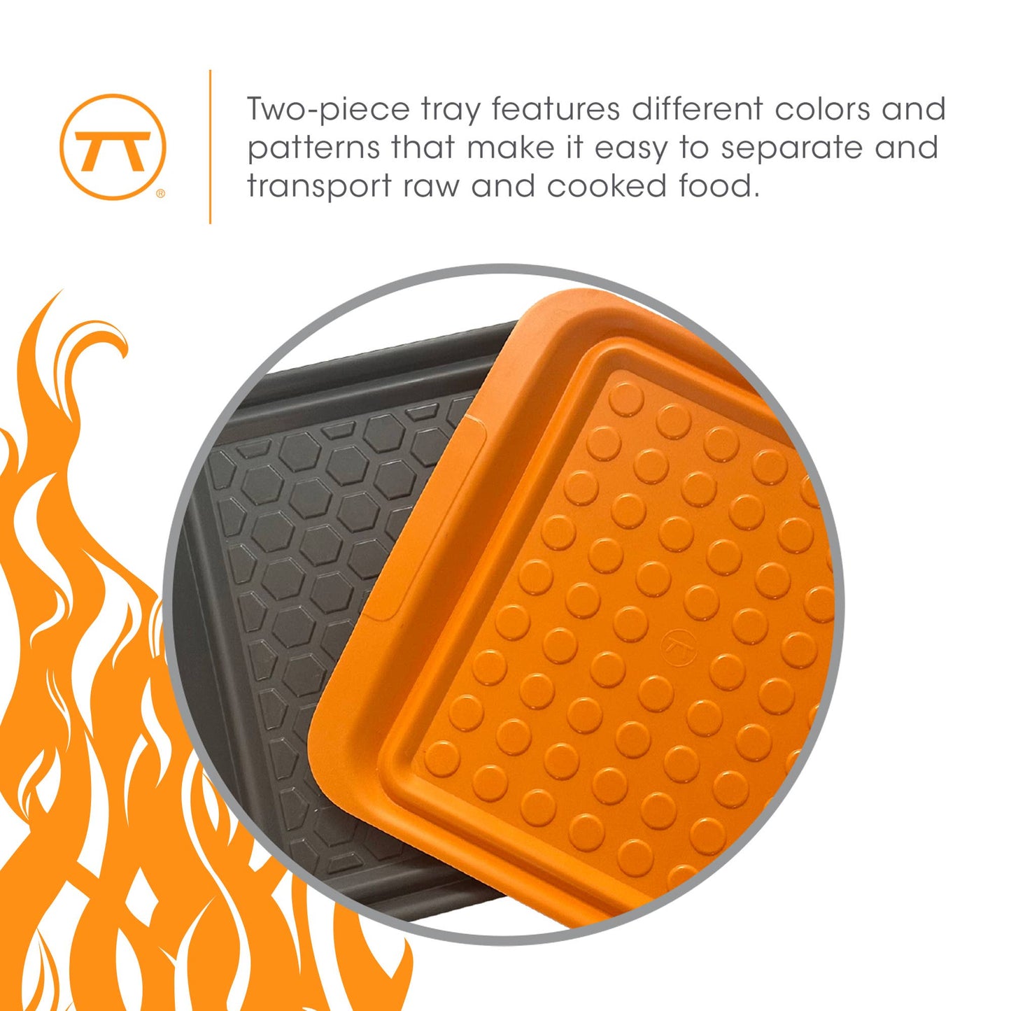 Home and Garden | Outset Large Prep Trays, Set 2, Orange, Black,17.2” x 10.5“