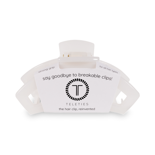 Teleties Small Open Hair Clip - Coconut White