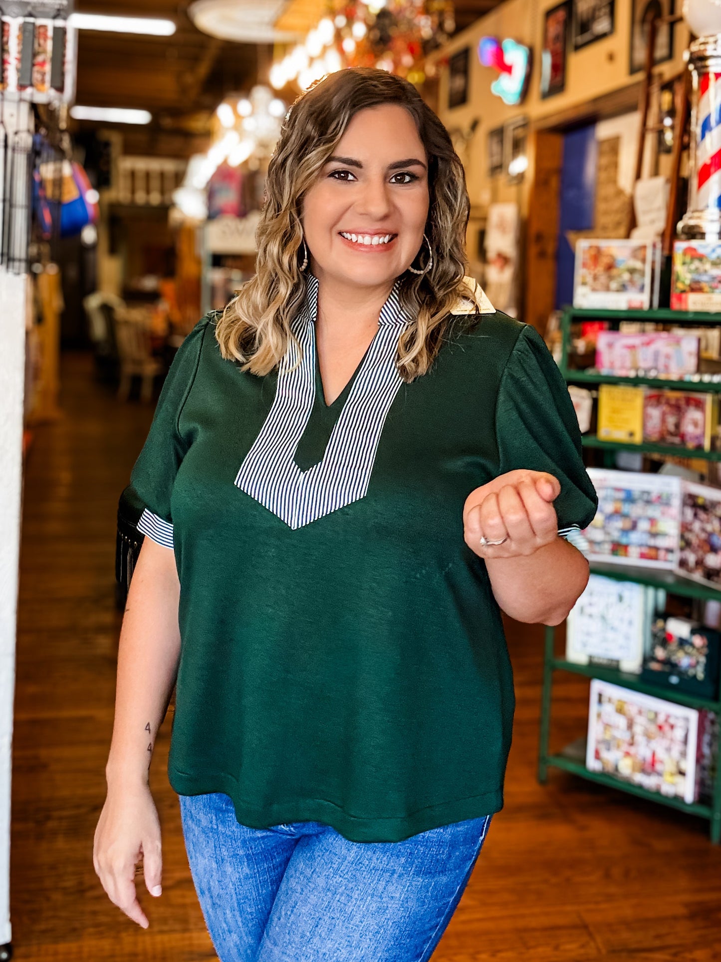 Blouse - Jodifl Evergreen Charm Contrast