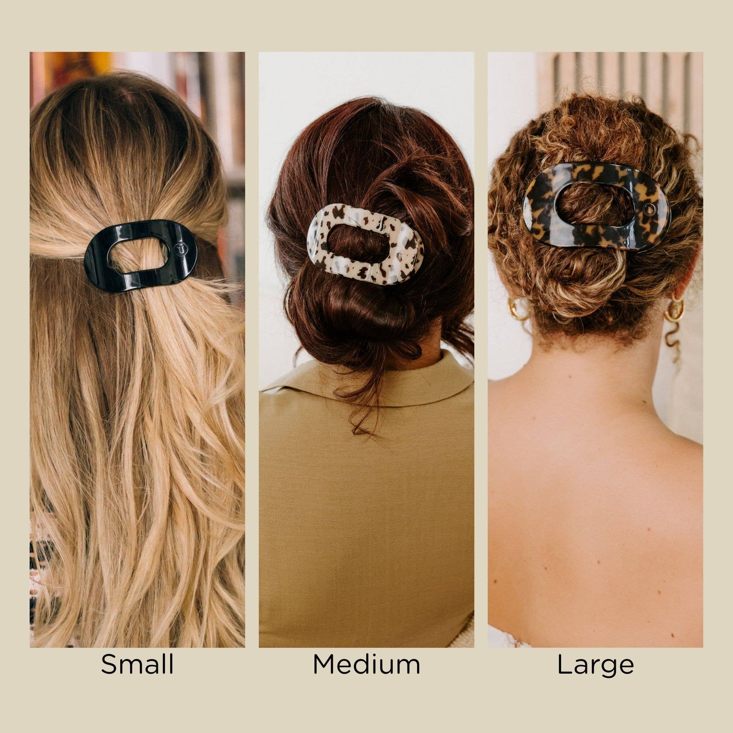 Teleties Hair Clip - Large Flat Round Tortoise
