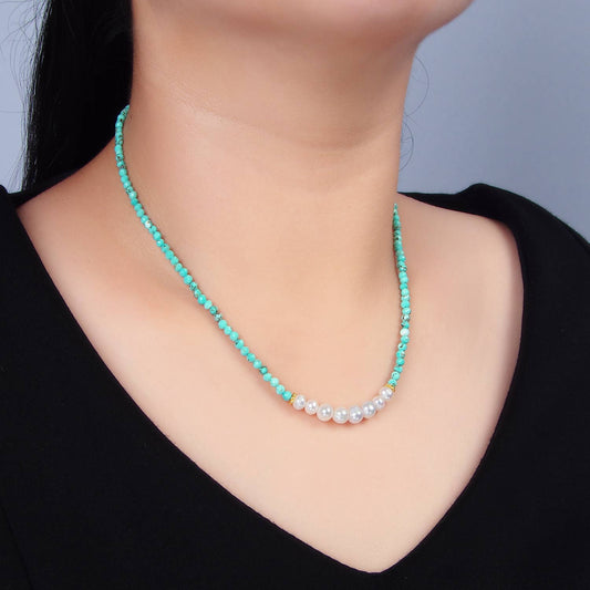 Jewelry | Necklace 14K Gold Filled Pearl Turquoise Beaded