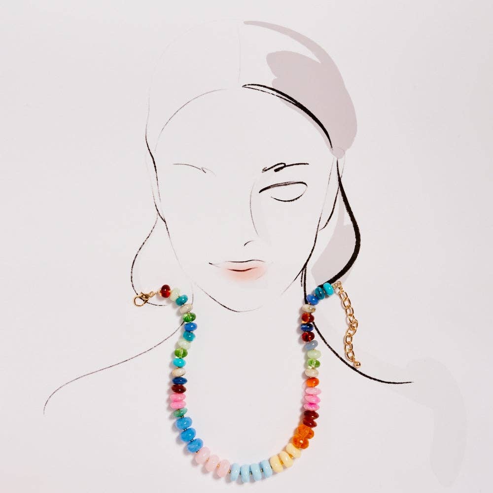 Necklace - Candy Rain Beaded