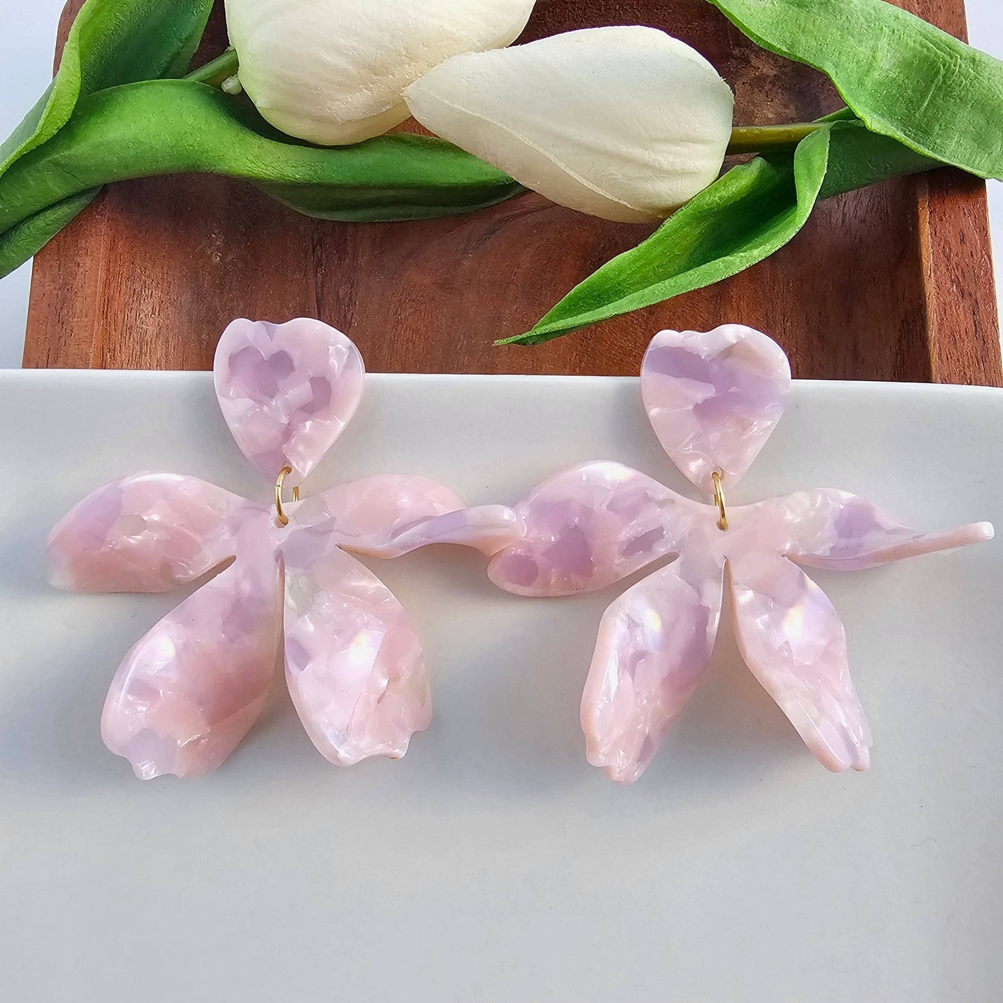 Jewelry | Earrings Acrylic Floral Hypoallergenic Post