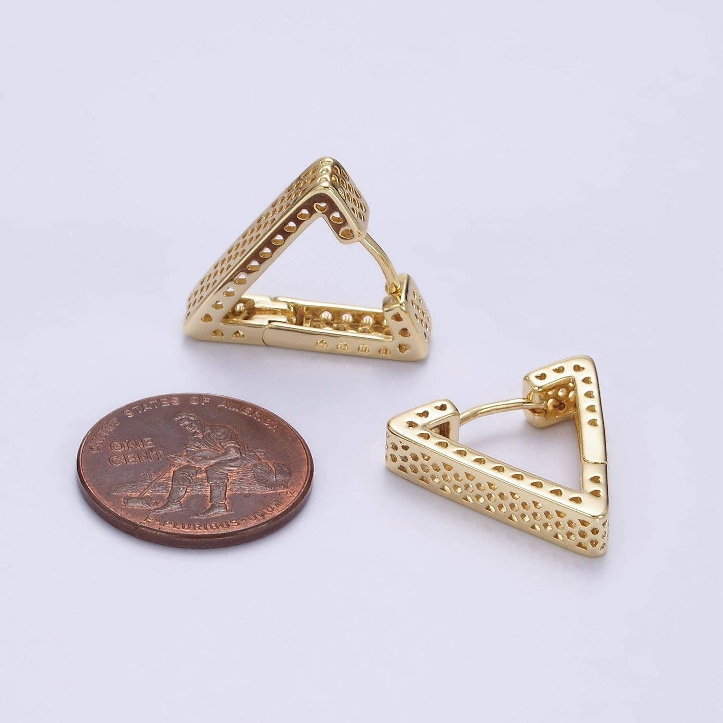 Jewelry | Earrings 20mm Heart Hexagonal Filigree Triangle Hoop