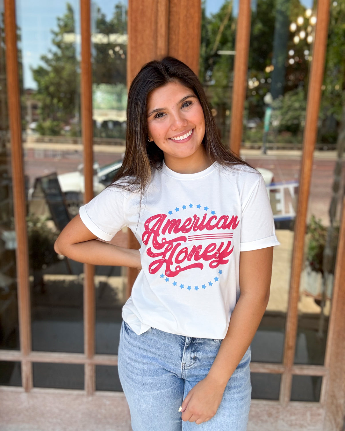 Top | Tee White American Honey Graphic