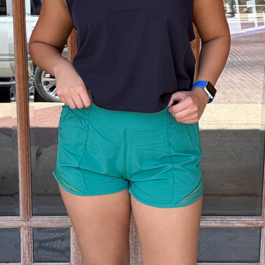 Kelly Green Stretch Woven Shorts