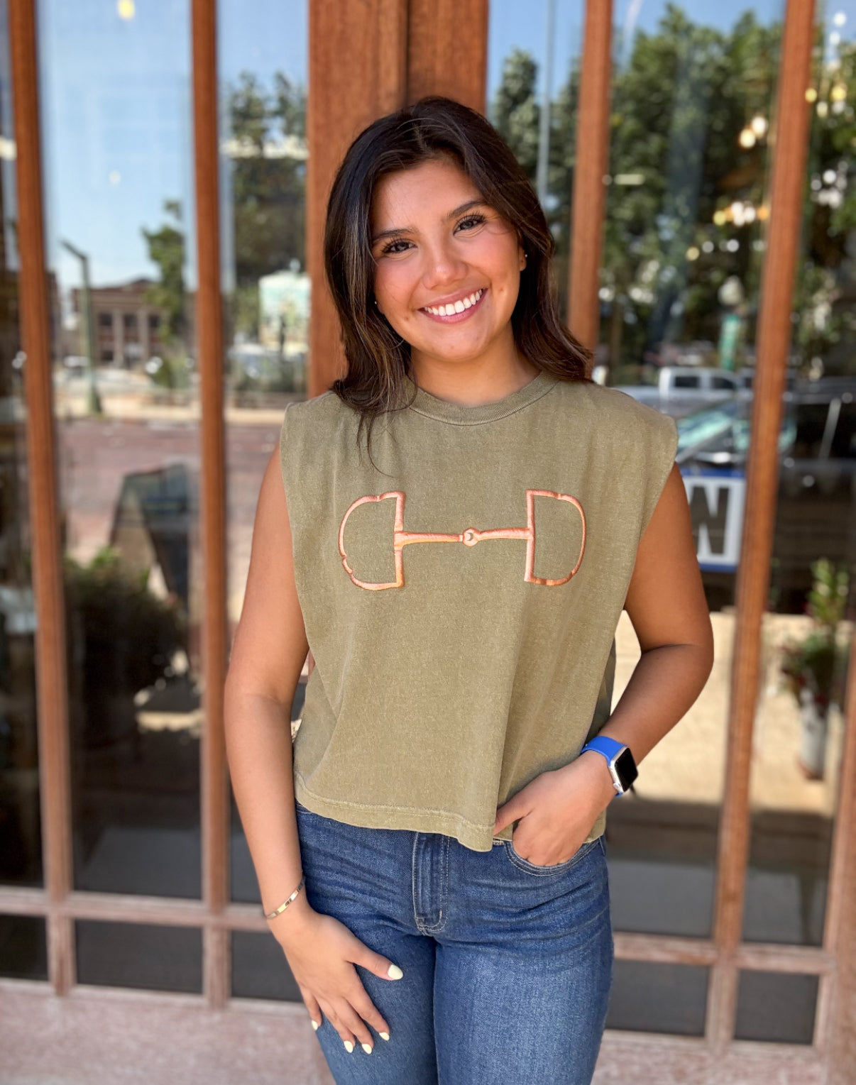 Tops | Tee Bit Green Muscle Tank