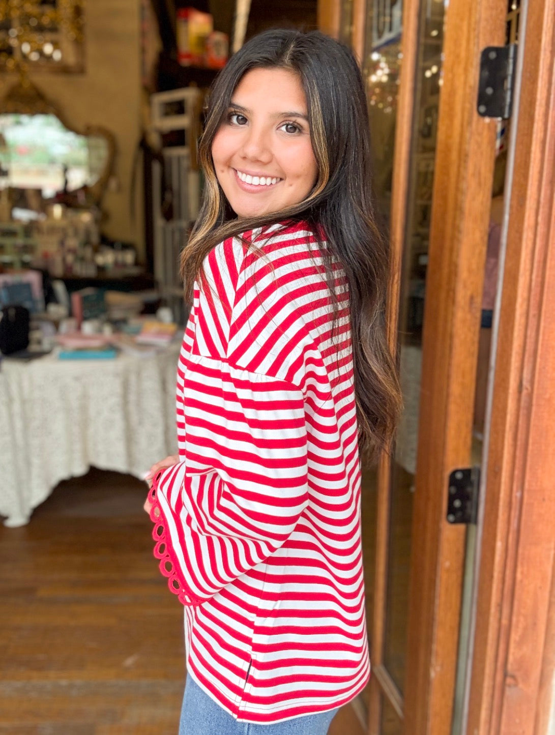Top - Racing Red Striped
