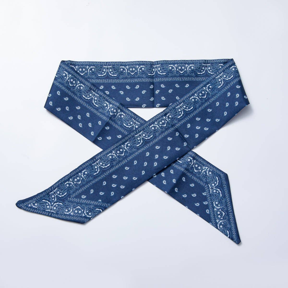 Blue Soft Faux Silk Bandana Scarf Necklace