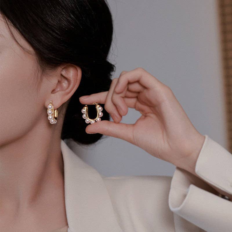 Earrings - Gold Pearl Pop