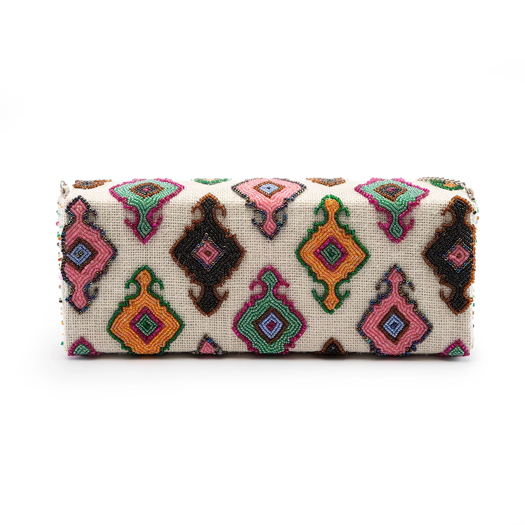 Handbags | Badami Clutch with Beaded Diamonds in Multiple Colors