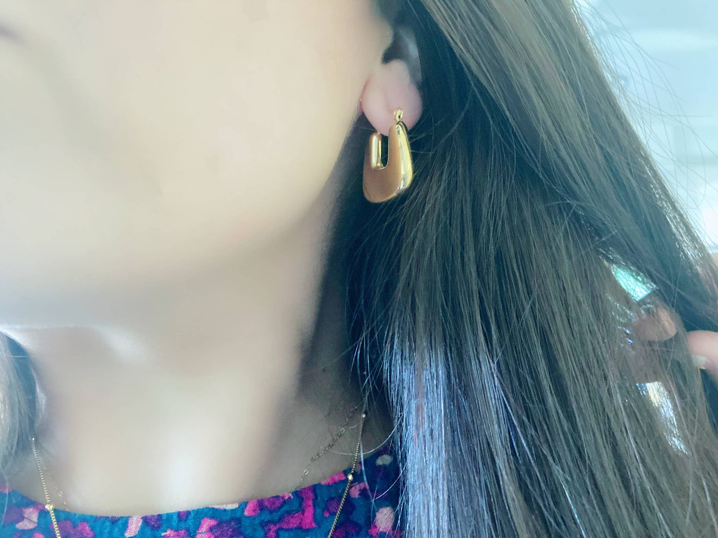 Earrings - Classy Gold Chunky Hoop