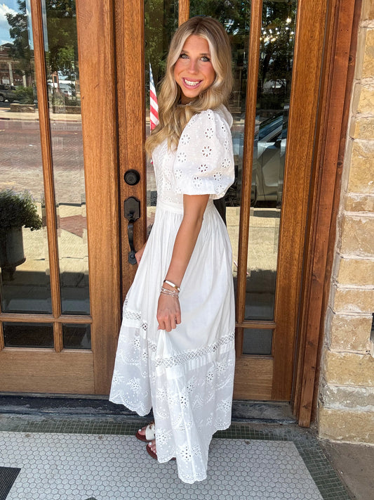 Dress - Lace Trimmed Mock Neck