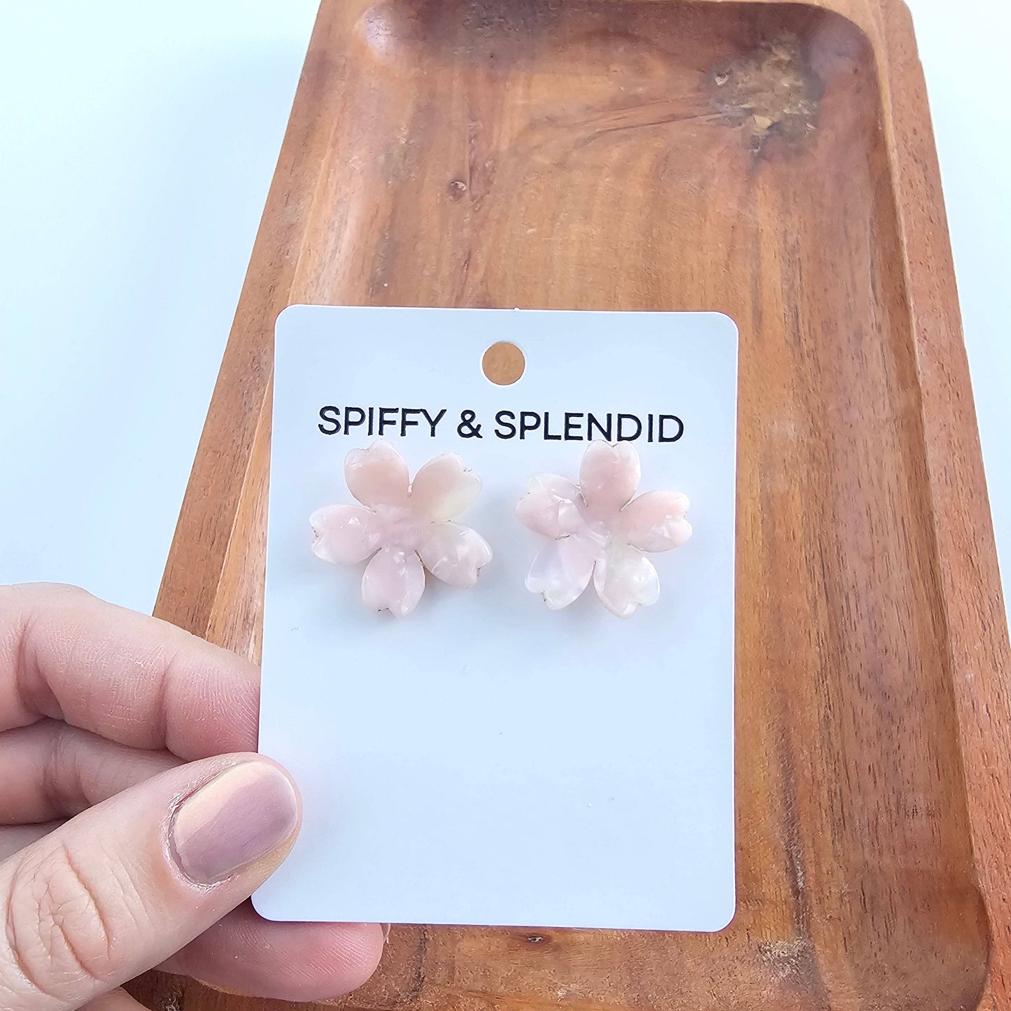 Jewelry | Earrings Hypoallergenic Stainless Posts Blossom Pink Acrylic
