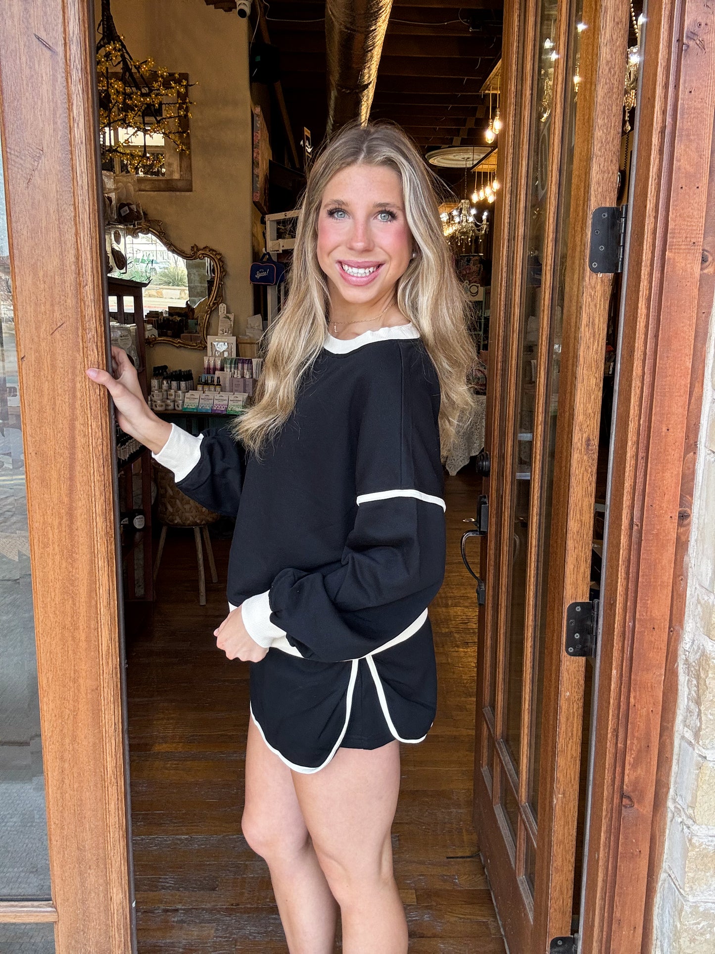 Midnight Contrast Skirt Set