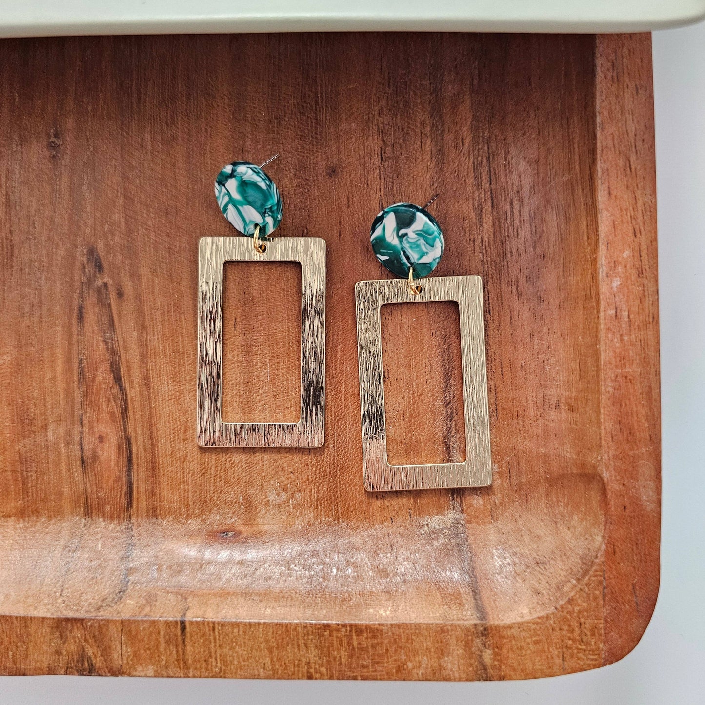Jewelry | Earrings Sea Green Hypoallergenic Gold Plate Post