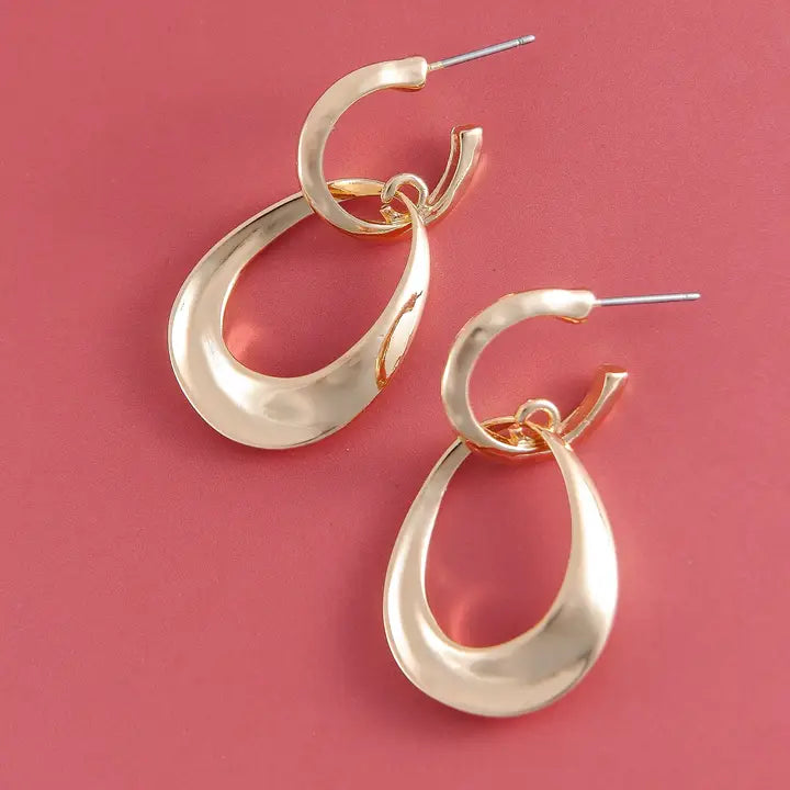 Jewelry | Earrings Gold Double Loop Teardrop