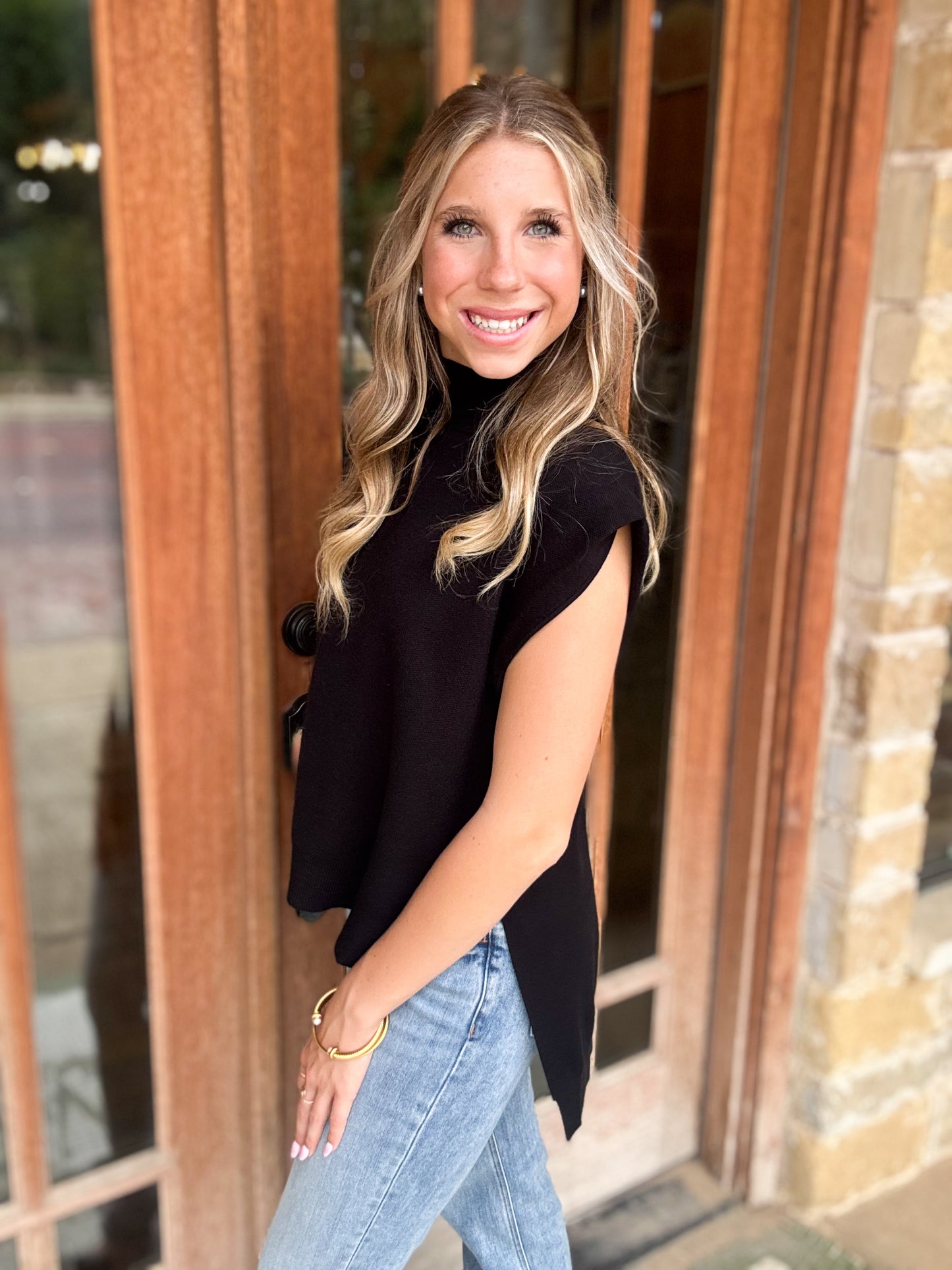 Tops | Sweater Black Knit Tank High Low