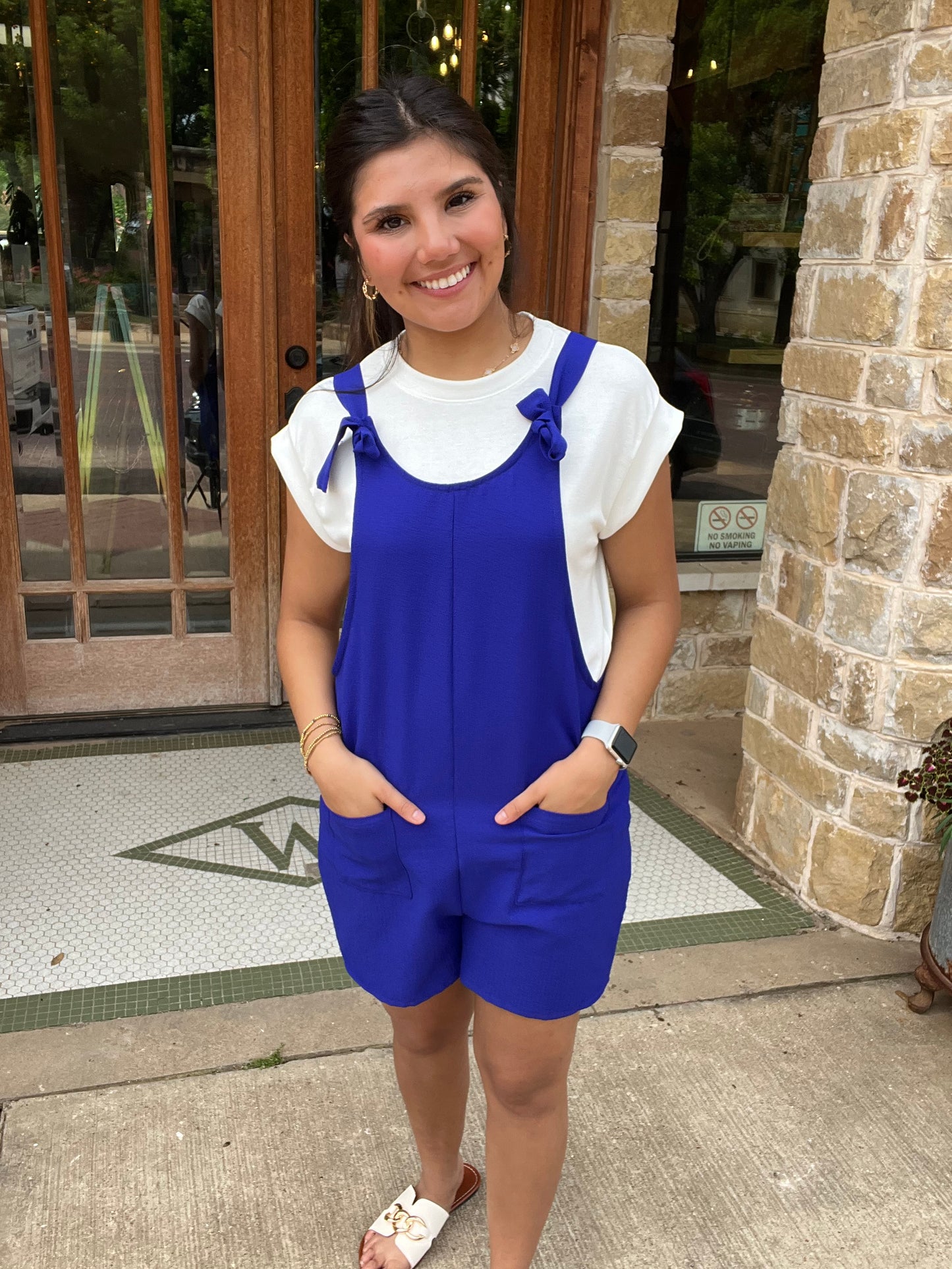 Royal Blue Solid Color Romper