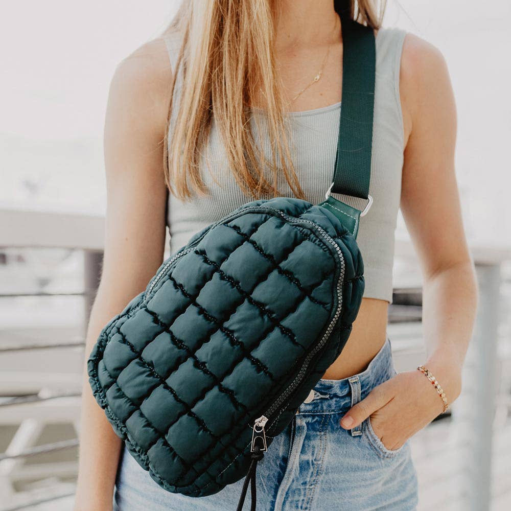 Bags | Forest Green Quilted Sling