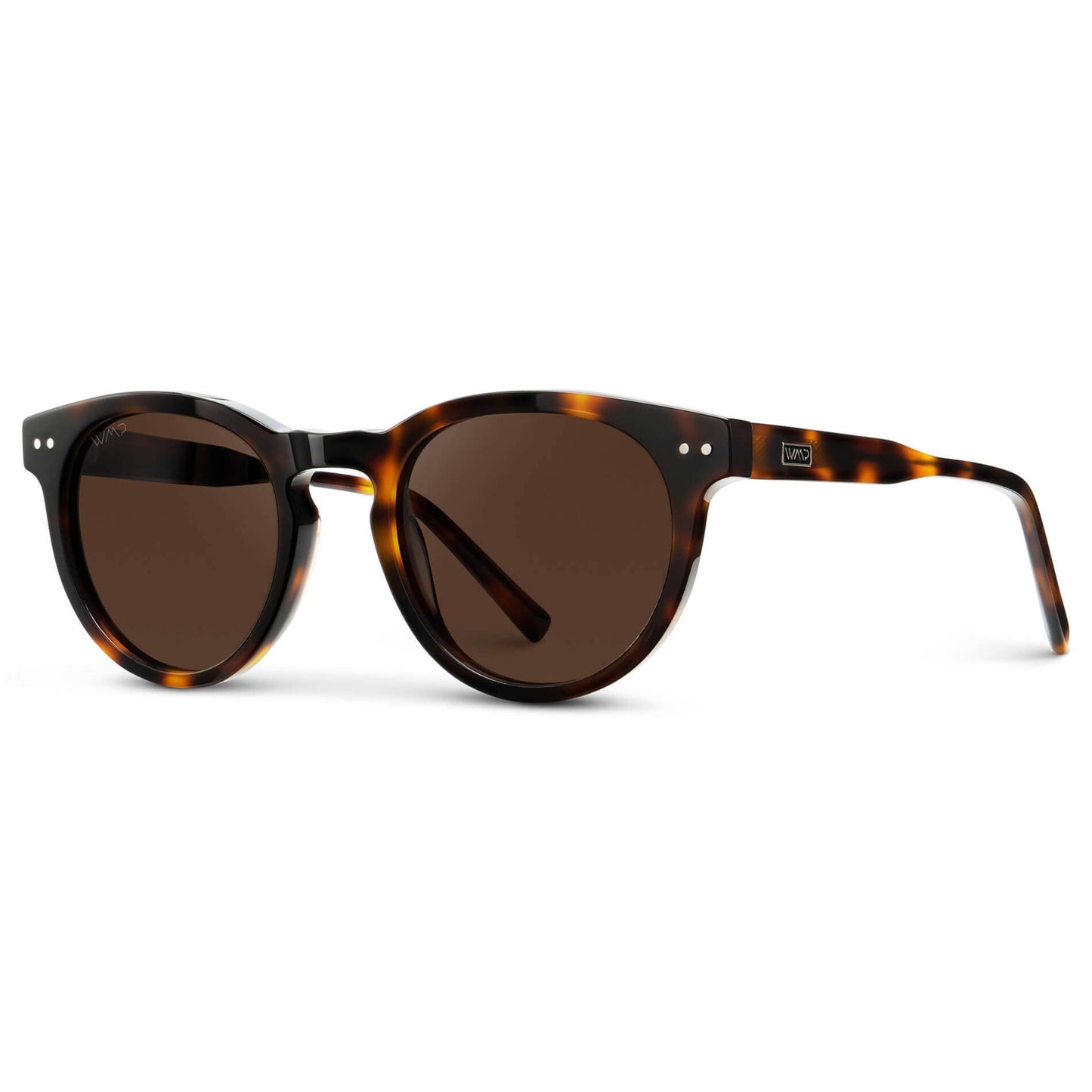 Sunglasses - Tate Round Polarized Brown Tortoise