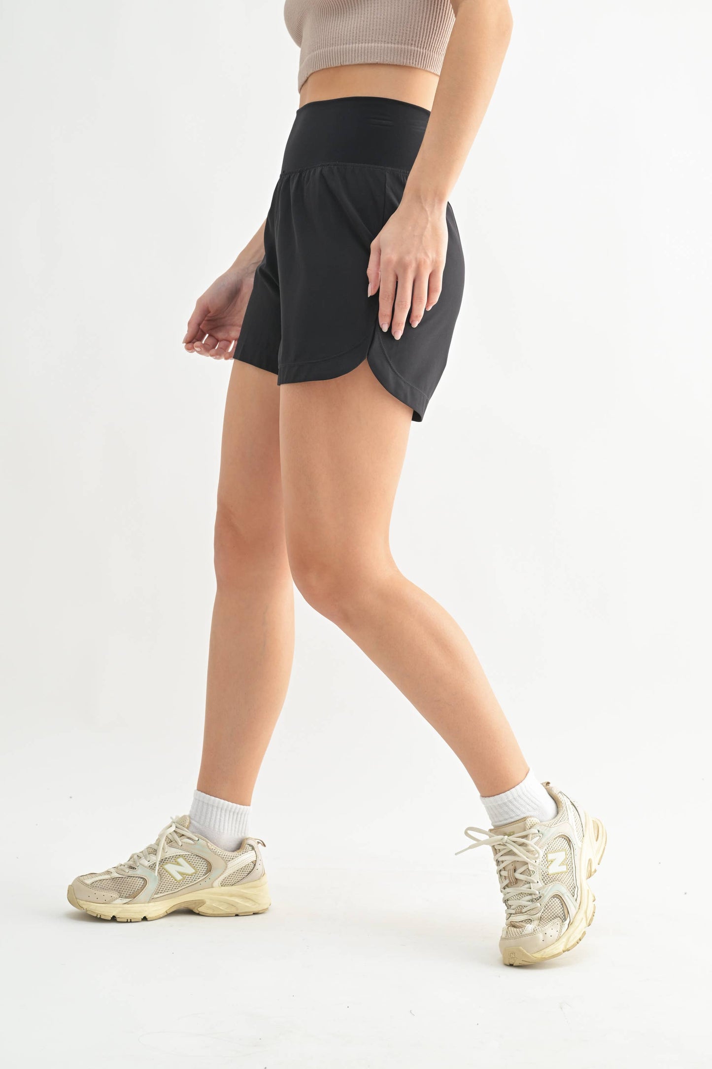 Athleisure | Mono B Black Comfort Waist Active Shorts