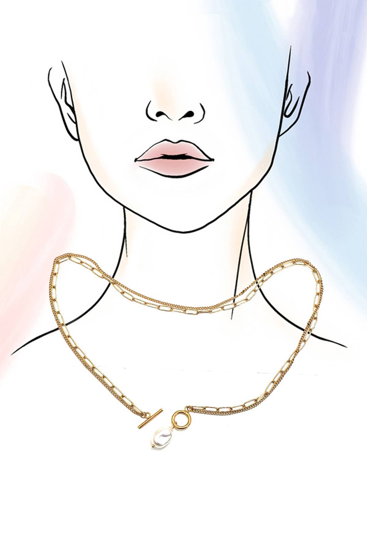 Necklace - 18K STAINLESS STEEL TARNISH FREE PEARL