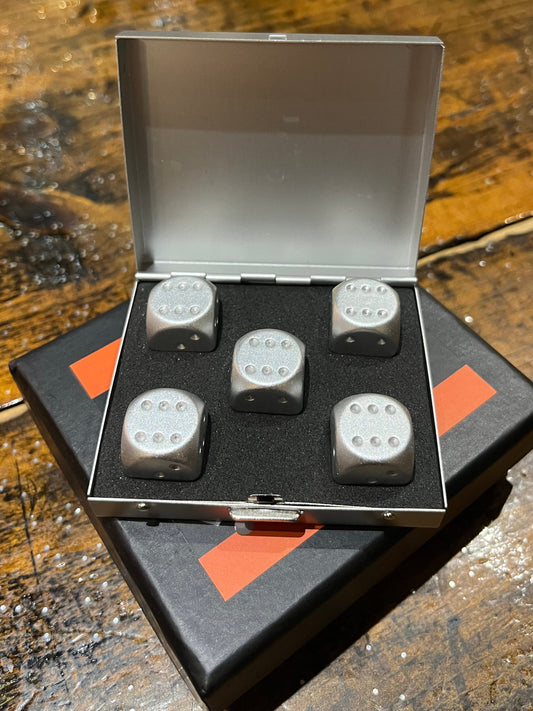 Dice Set - Mad Man Brushed Stainless