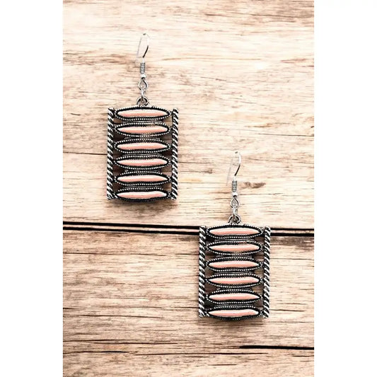 Jewelry | Earrings Pink Western Gem Link Dangle Earrings