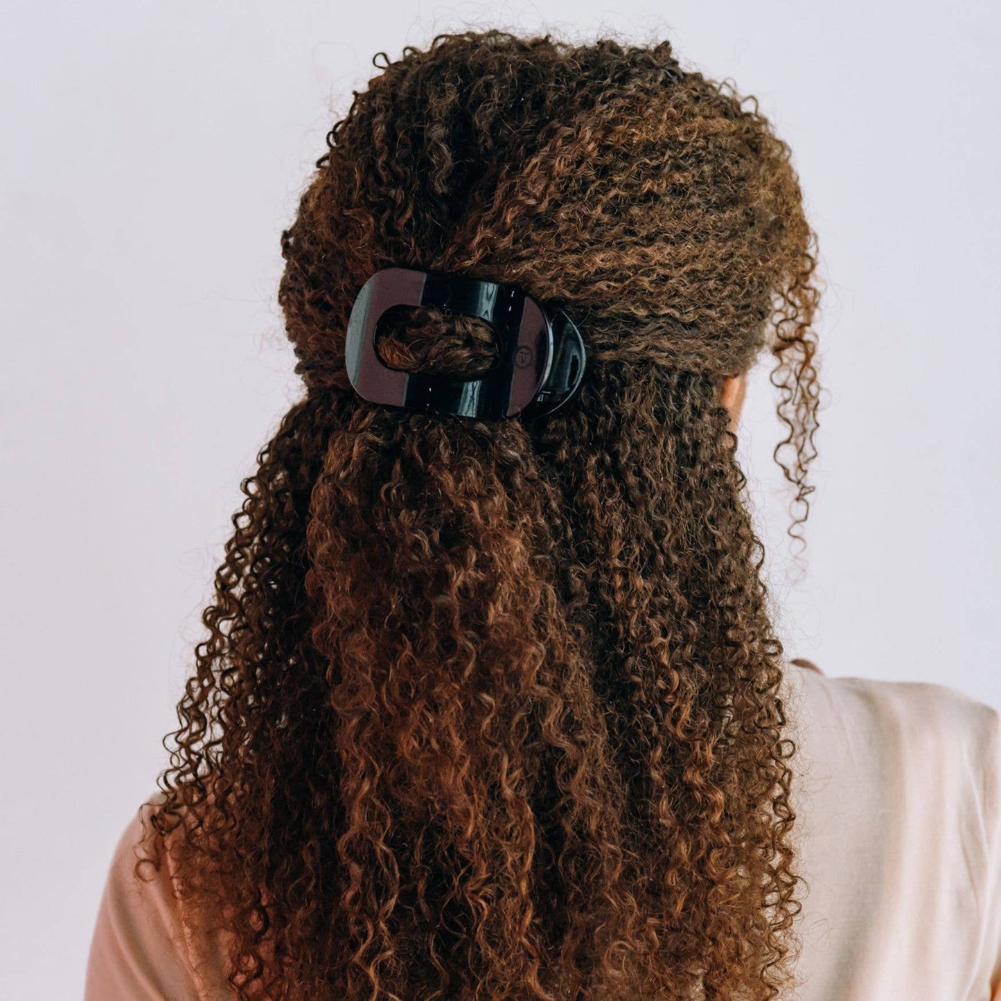 Teleties | Round Flat Medium Jet Black Hair Clip
