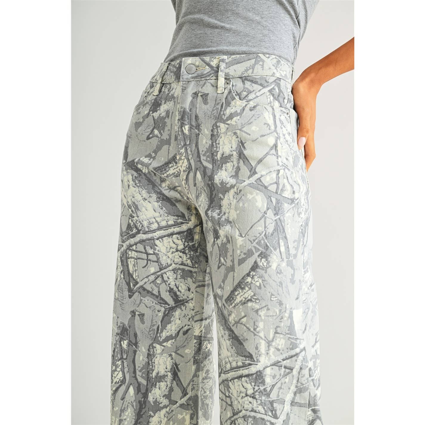 Jeans - Camo High Rise Wide Leg