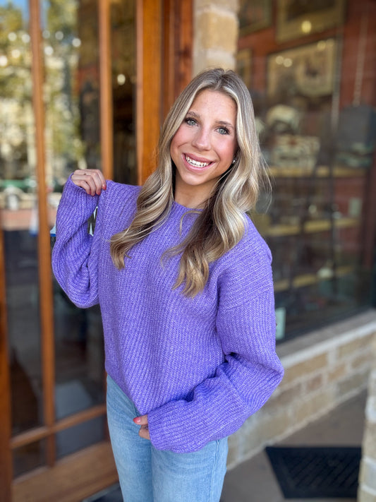 Tops | Sweater Ribbed Crew Neck