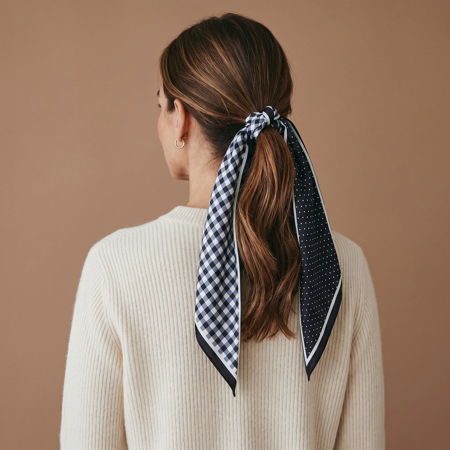 Scarf - Gingham Black Tie
