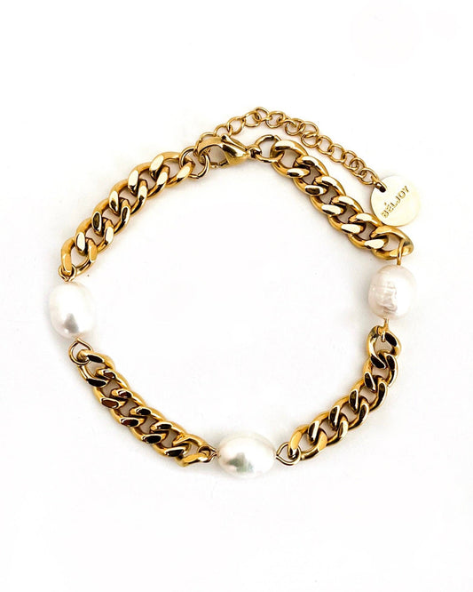 Jewelry | Bracelet Chunky Blinny Cuban Chain Pearl