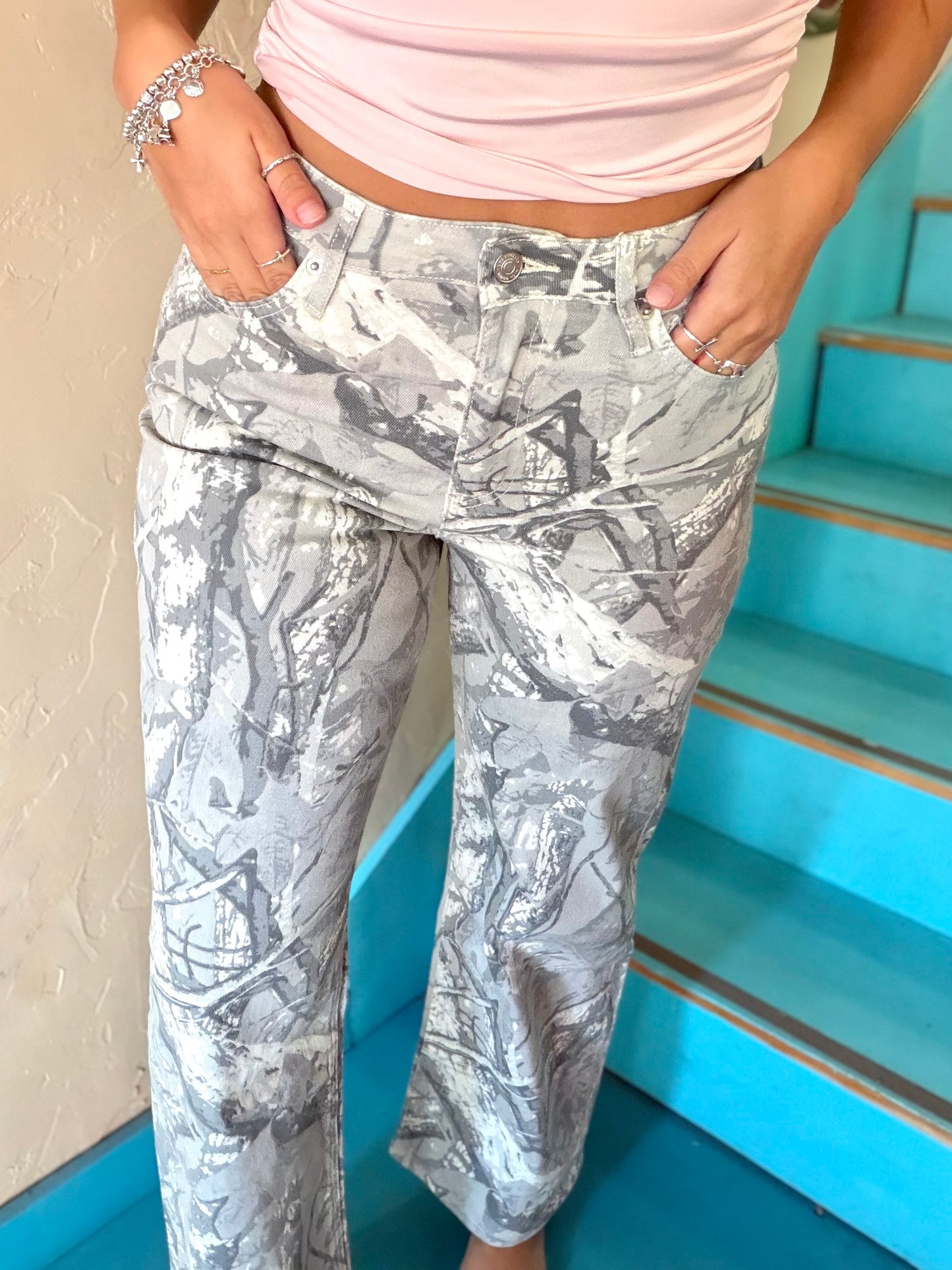 Jeans - Camo High Rise Wide Leg