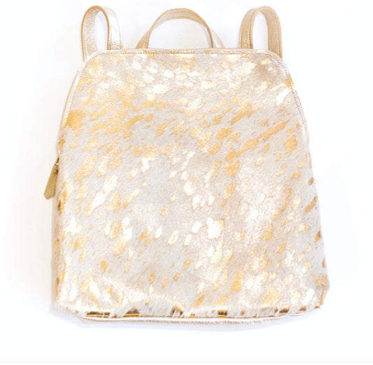 Bags | Beaudin LV Upcycled Backpack Riley Gold Cowhide
