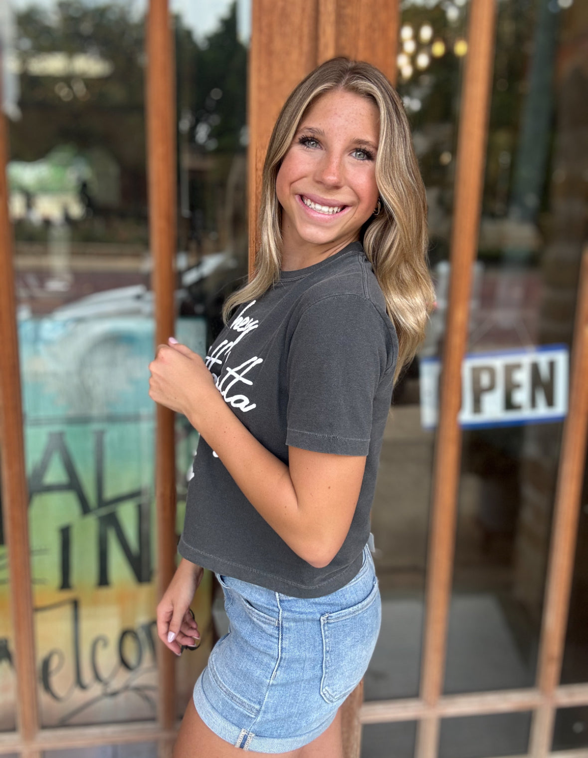 Tops | Tee Cropped Hey Batta Swing Batta Puff