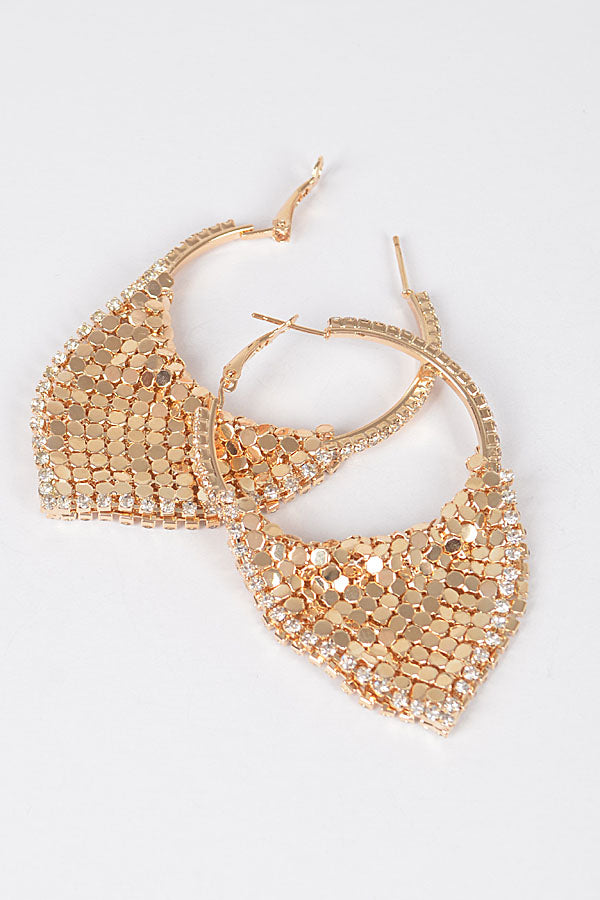 Jewelry | Earrings Gold Linked Metal Hoops